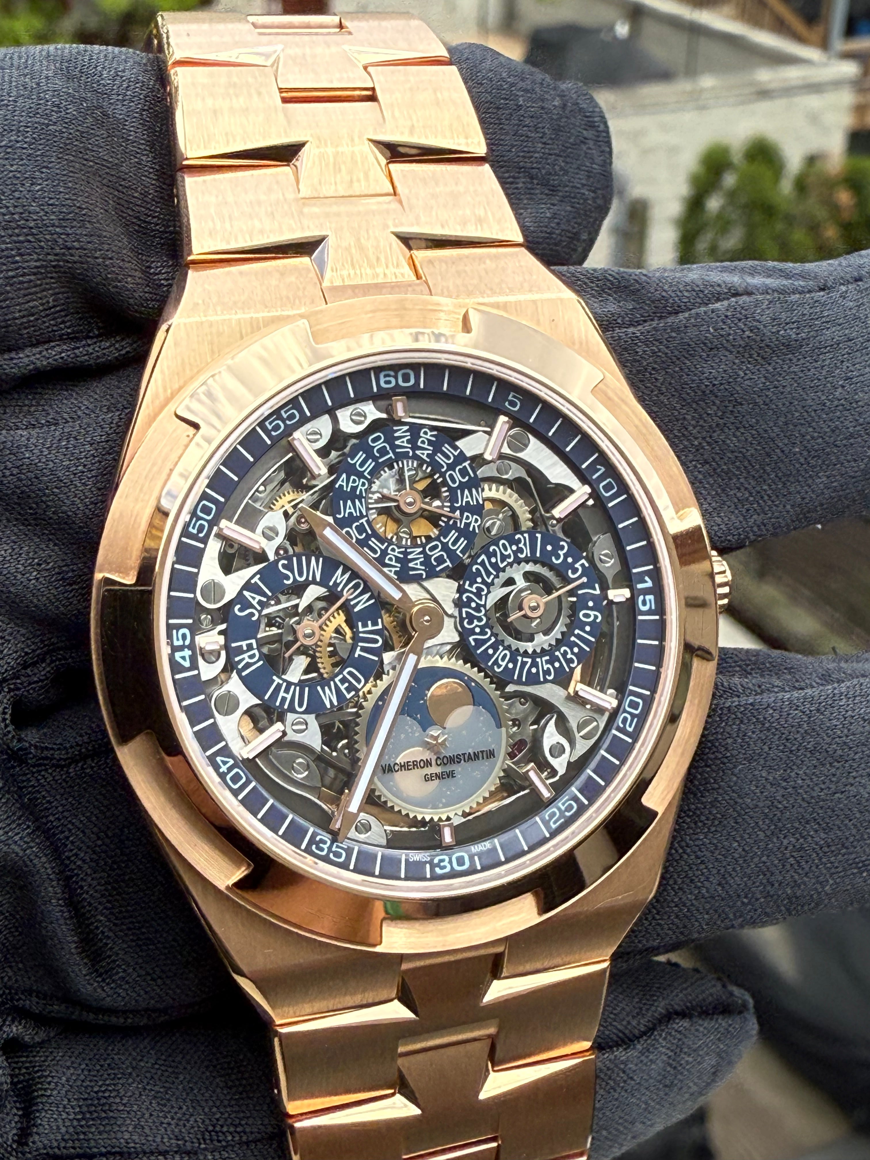 Vacheron Constantin Overseas Ultra-Thin Perpetual Calendar Pink Gold / Skeleton / Bracelet 4300V/120R-B547