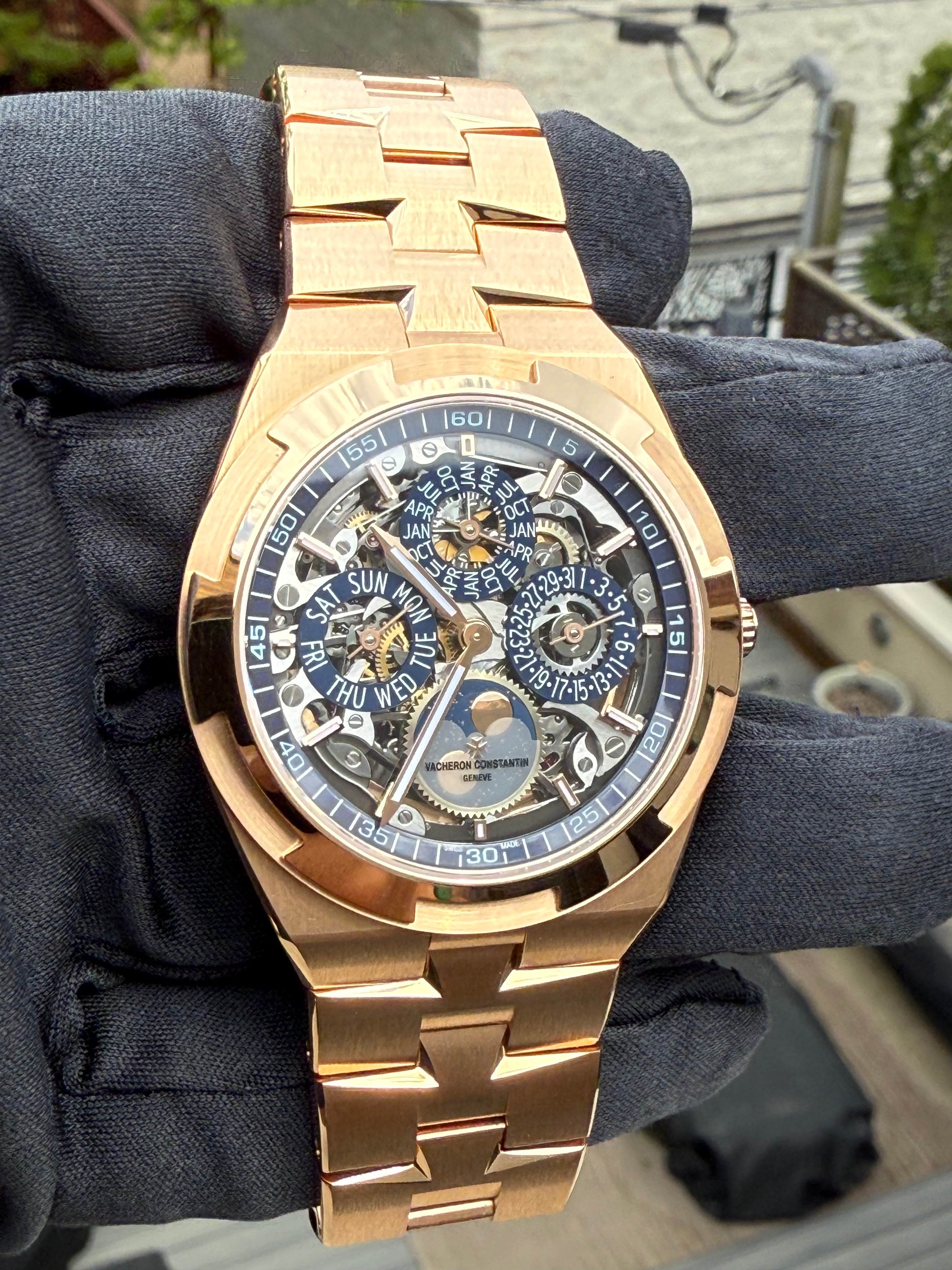 Vacheron Constantin Overseas Ultra-Thin Perpetual Calendar Pink Gold / Skeleton / Bracelet 4300V/120R-B547