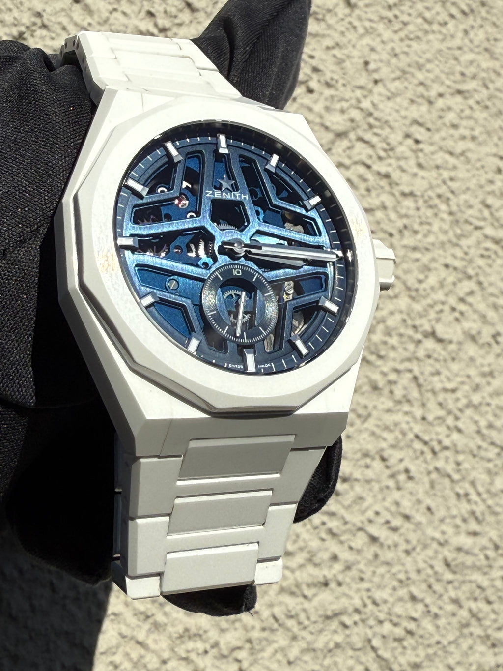 Zenith Defy Skyline Skeleton White Ceramic / Blue 49.9301.3620/79.I001