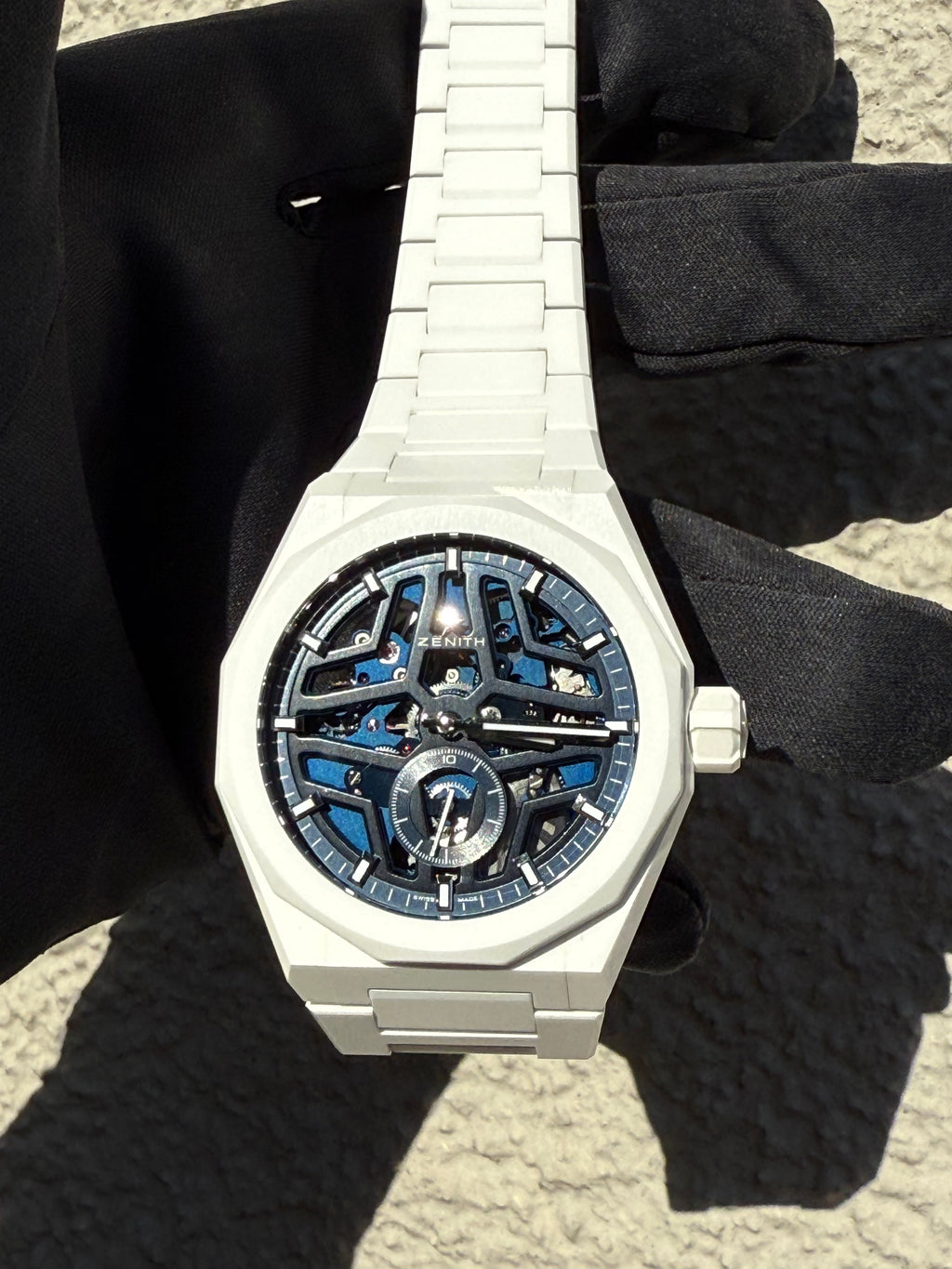 Zenith Defy Skyline Skeleton White Ceramic / Blue 49.9301.3620/79.I001