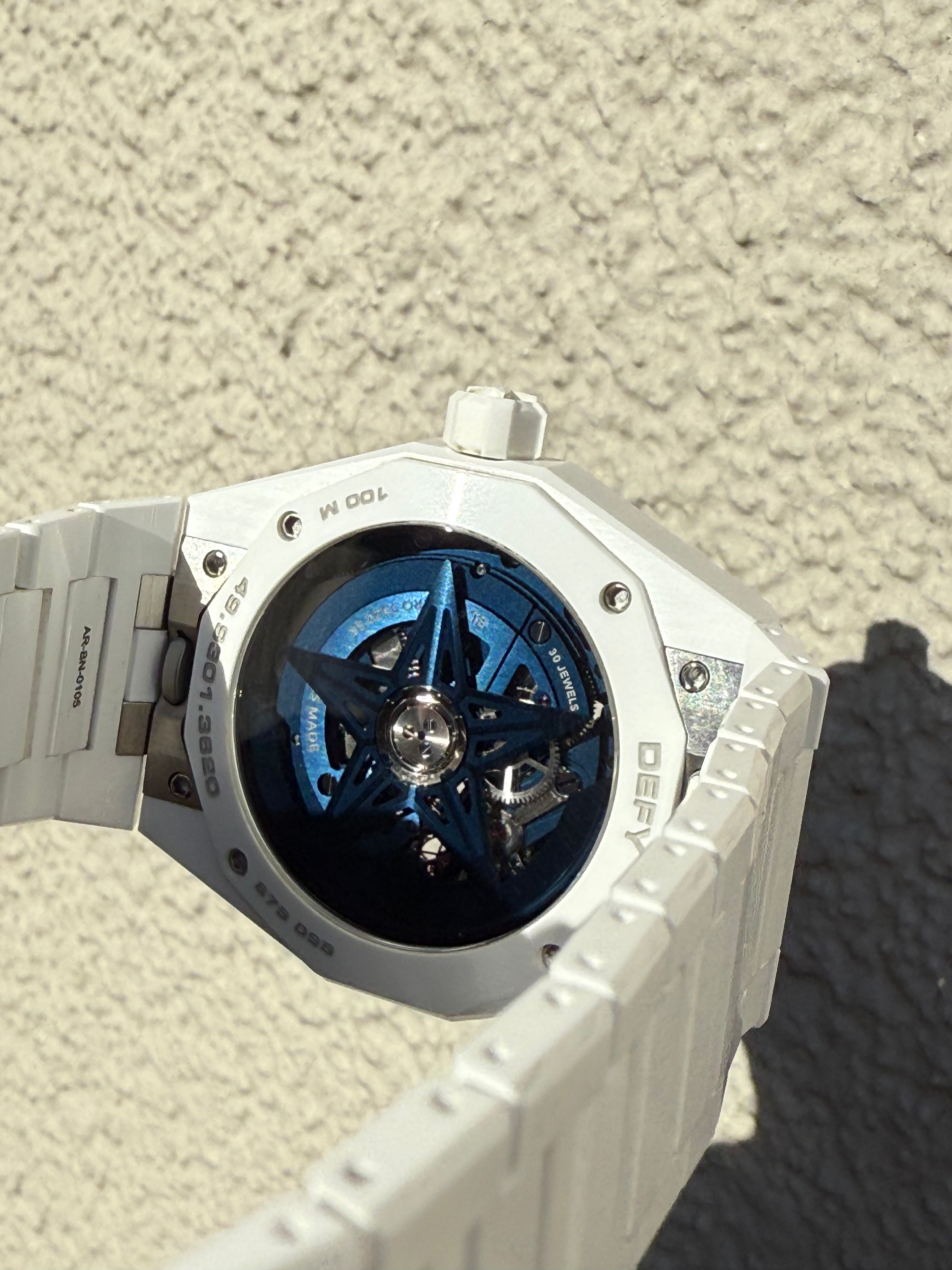 Zenith Defy Skyline Skeleton White Ceramic / Blue 49.9301.3620/79.I001
