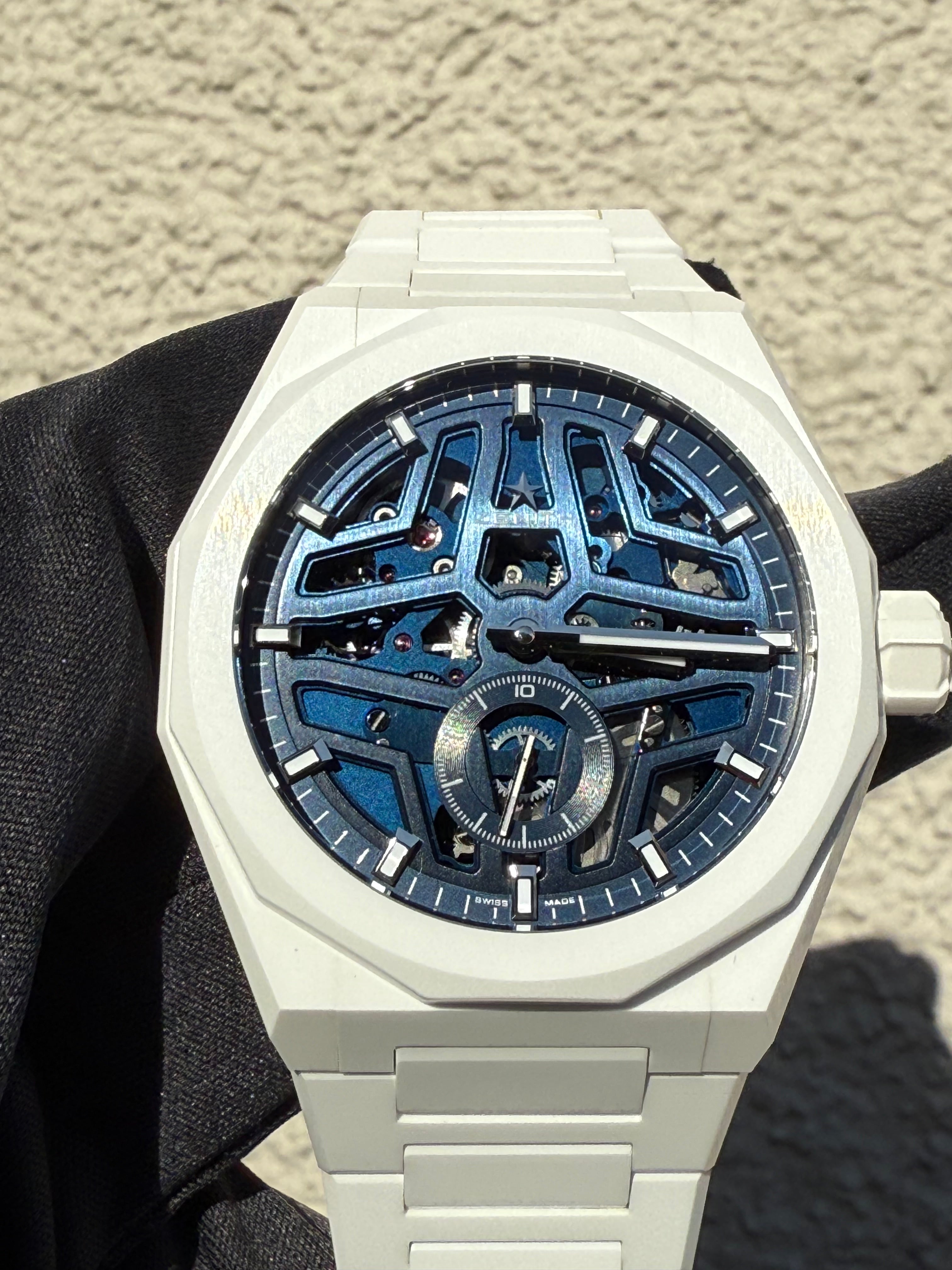 Zenith Defy Skyline Skeleton White Ceramic / Blue 49.9301.3620/79.I001