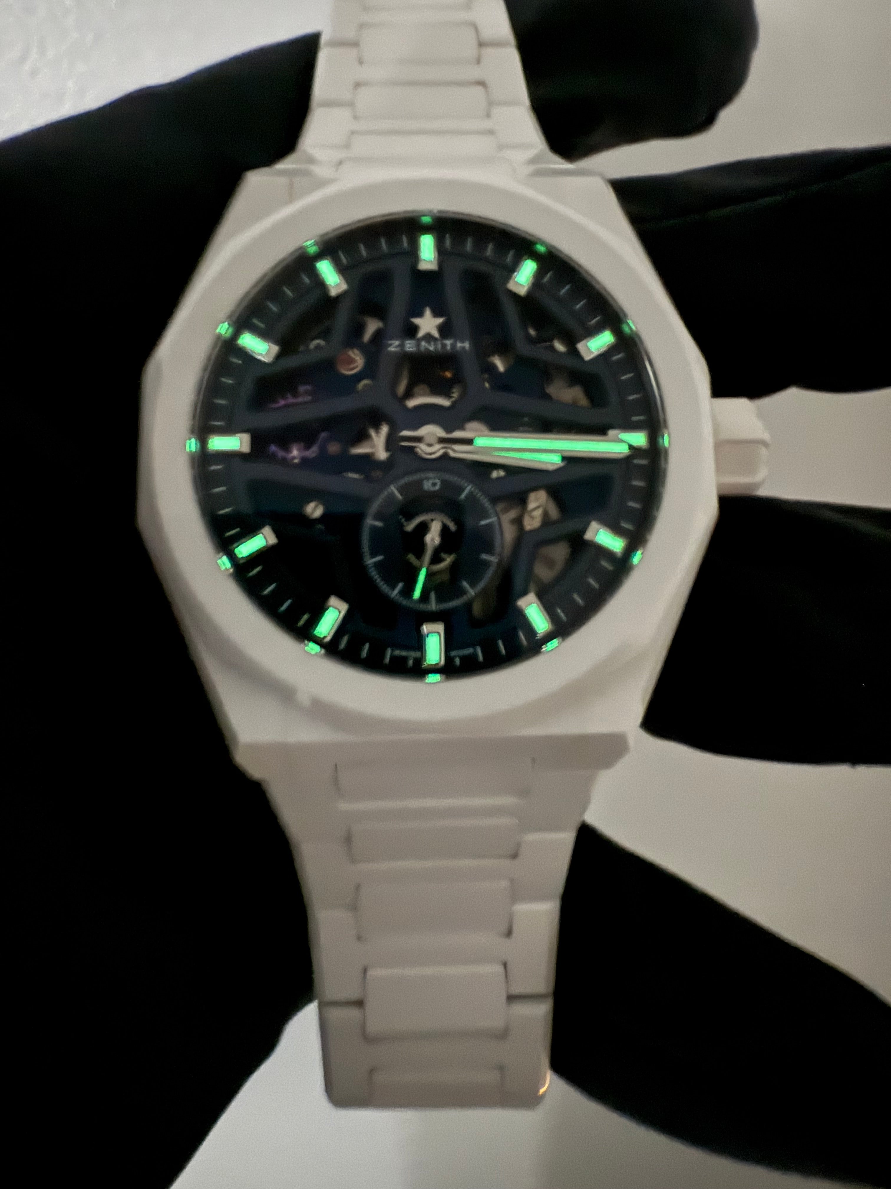 Zenith Defy Skyline Skeleton White Ceramic / Blue 49.9301.3620/79.I001