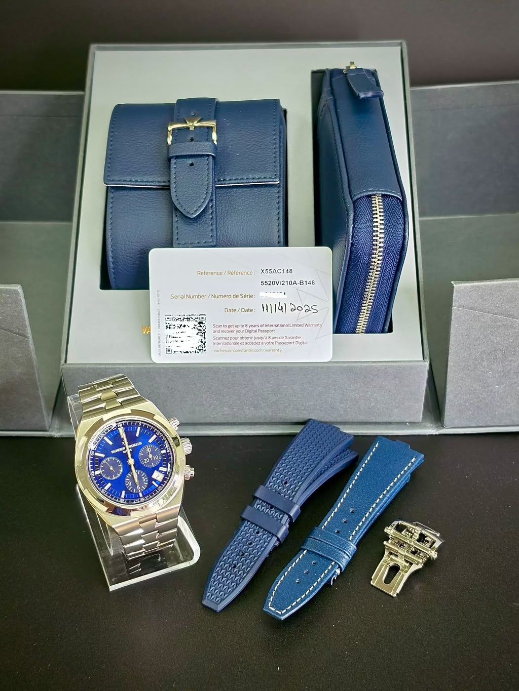 Vacheron Constantin Overseas Chronograph Stainless Steel / Blue