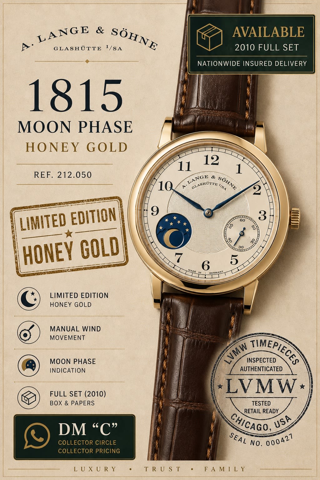 RARE - Honey Gold Limited Edition - Homage To F.A. Lange