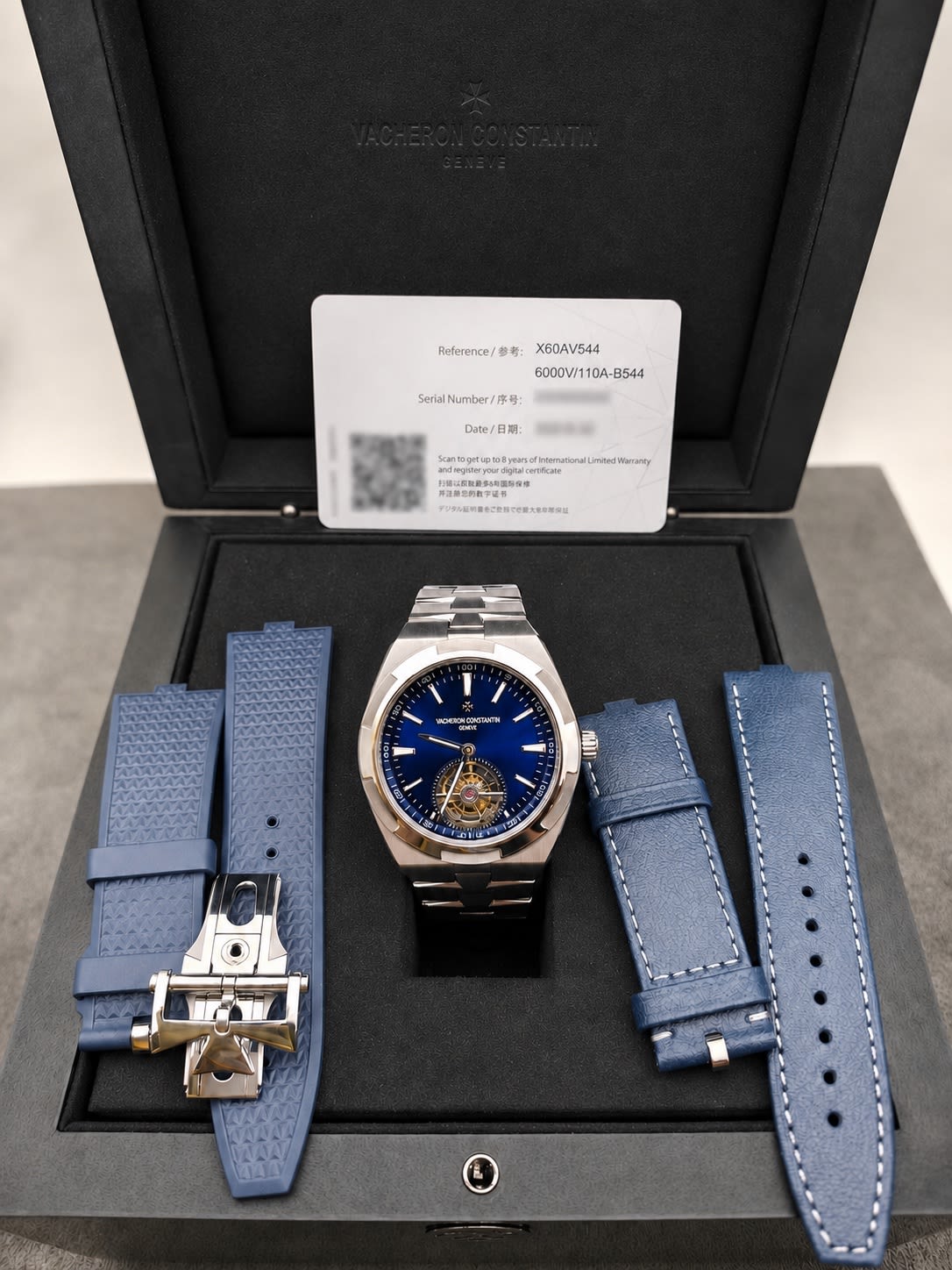 Vacheron Constantin Overseas Tourbillon Stainless Steel / Blue 6000V/110A-B544