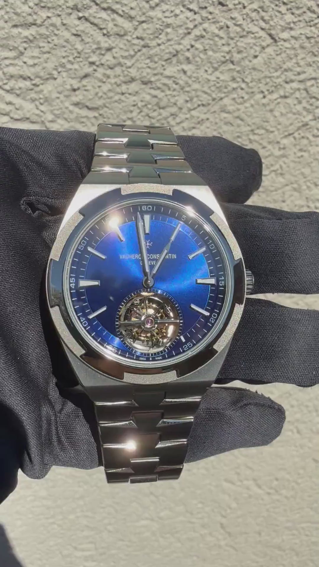 Vacheron Constantin Overseas Tourbillon Stainless Steel / Blue 6000V/110A-B544