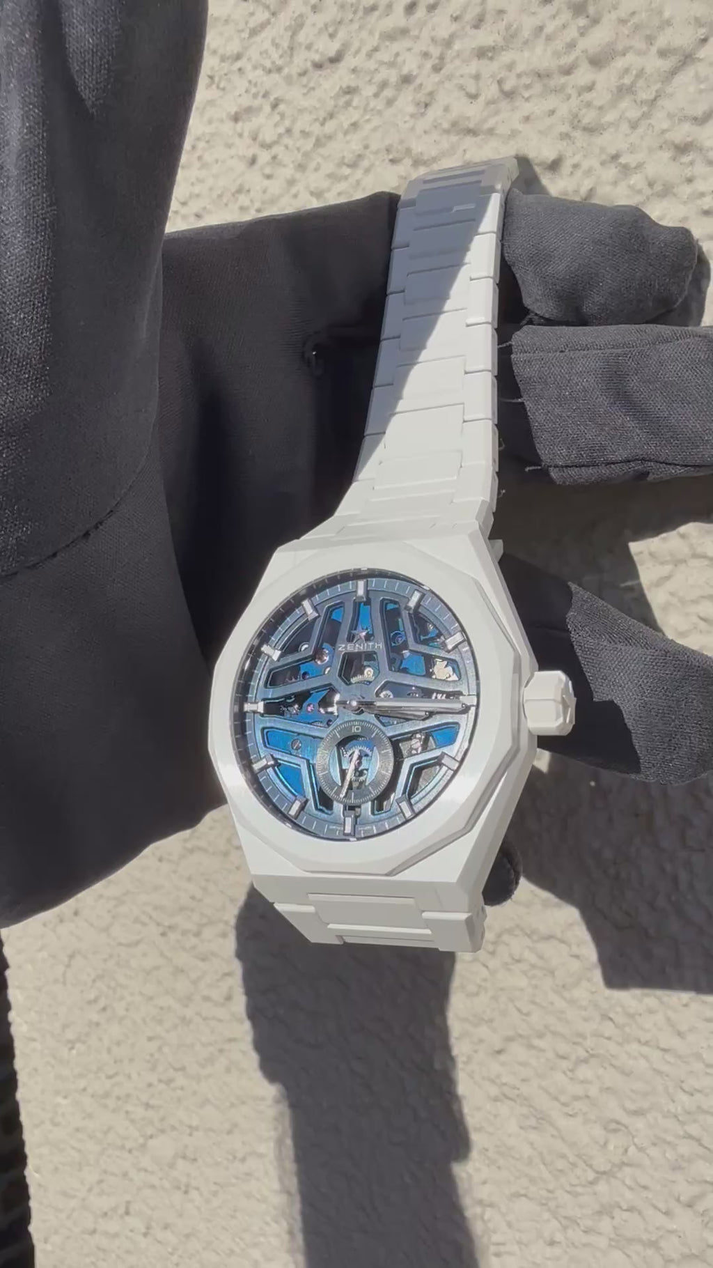Zenith Defy Skyline Skeleton White Ceramic / Blue 49.9301.3620/79.I001