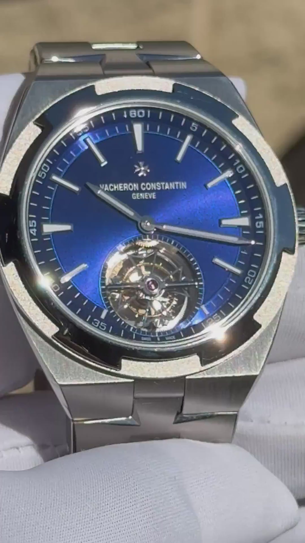 Vacheron Constantin Overseas Tourbillon Stainless Steel / Blue 6000V/110A-B544